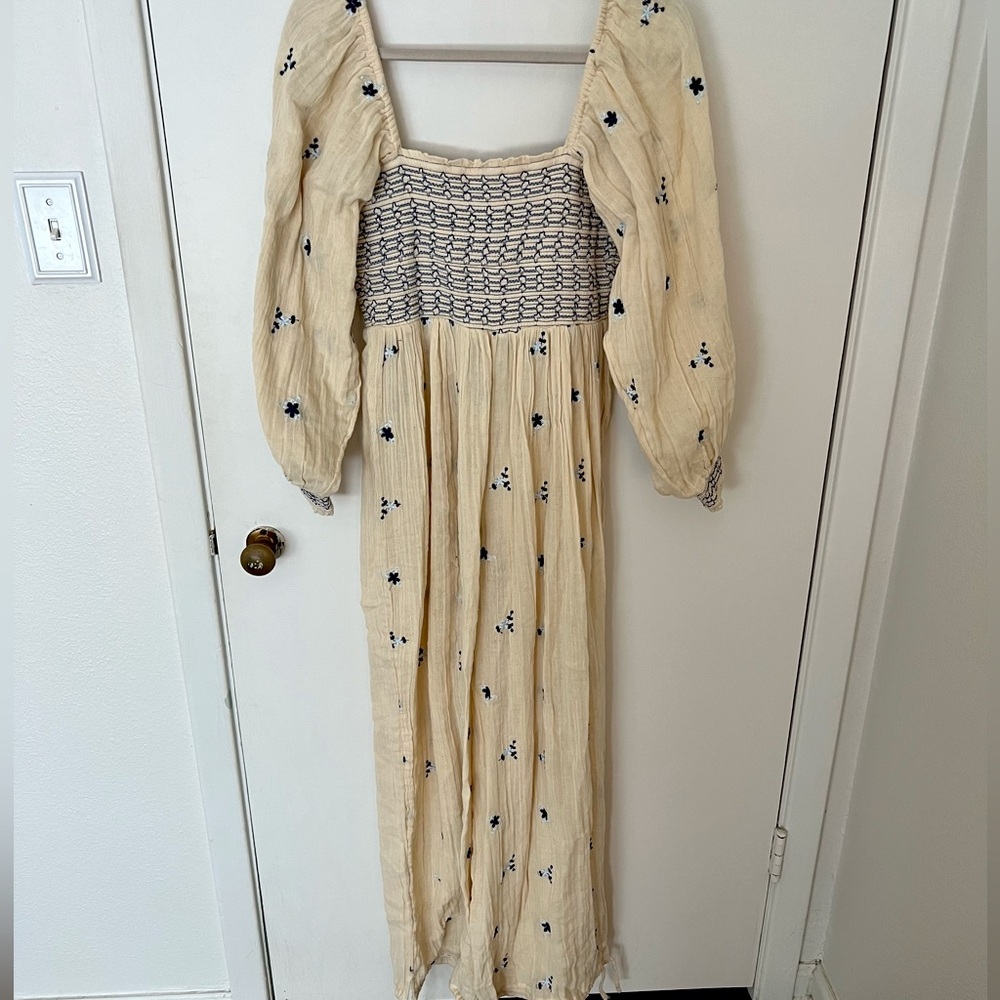 Free People Dahlia Smocked Wide Leg Jumpsuit